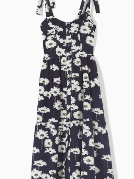 Urban Outfitters Dresses & Skirts - Urban Outfitters: Floral Tie-Shoulder Sundress in Navy and White Size SMALL